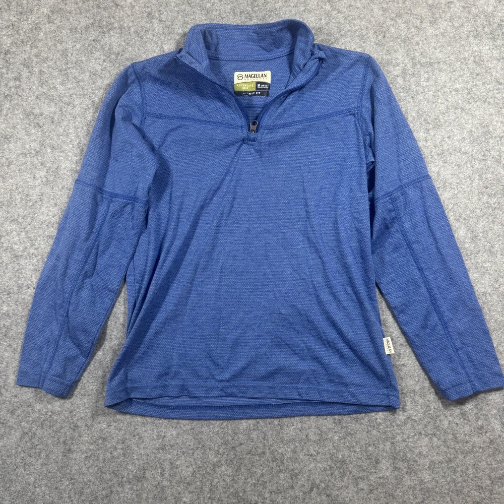 Magellan Adventure Gear Quarter Zip Pullover Boys M Blue Textured Lightweight